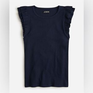 J. Crew Deep Blue Ribbed Knit Top